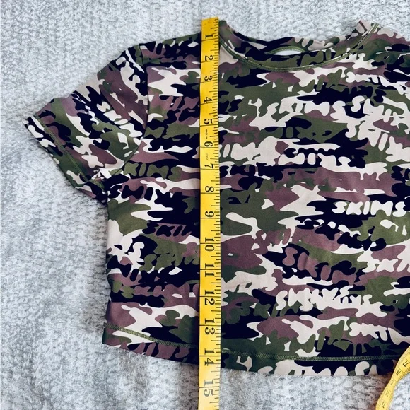 Skims Camouflage swim Crop Top - Green and Brown - Picture 4 of 6